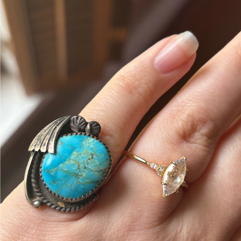 Turquoise and Silver Navajo Ring